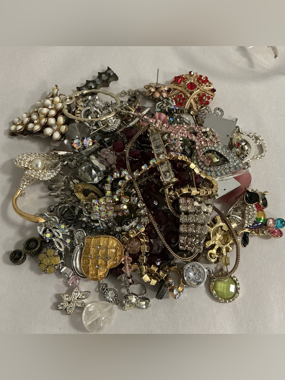Broken Rhinestone CZ Jewelry for Crafting Bundle Lot